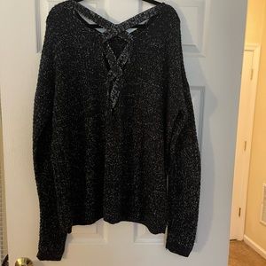 Black Speckled White Sweater